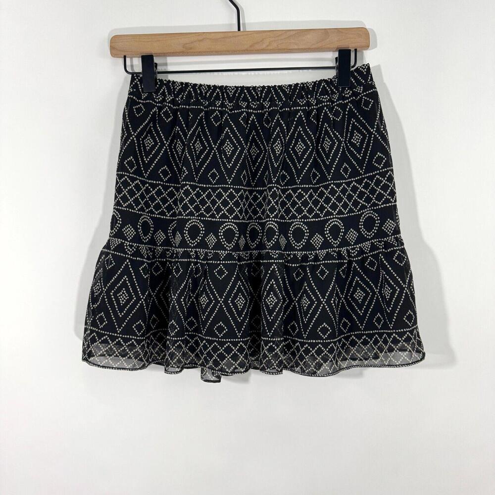Madewell Women’s Size XS Black White Caravan Printed Flowy Mini Skirt New - Picture 7 of 8